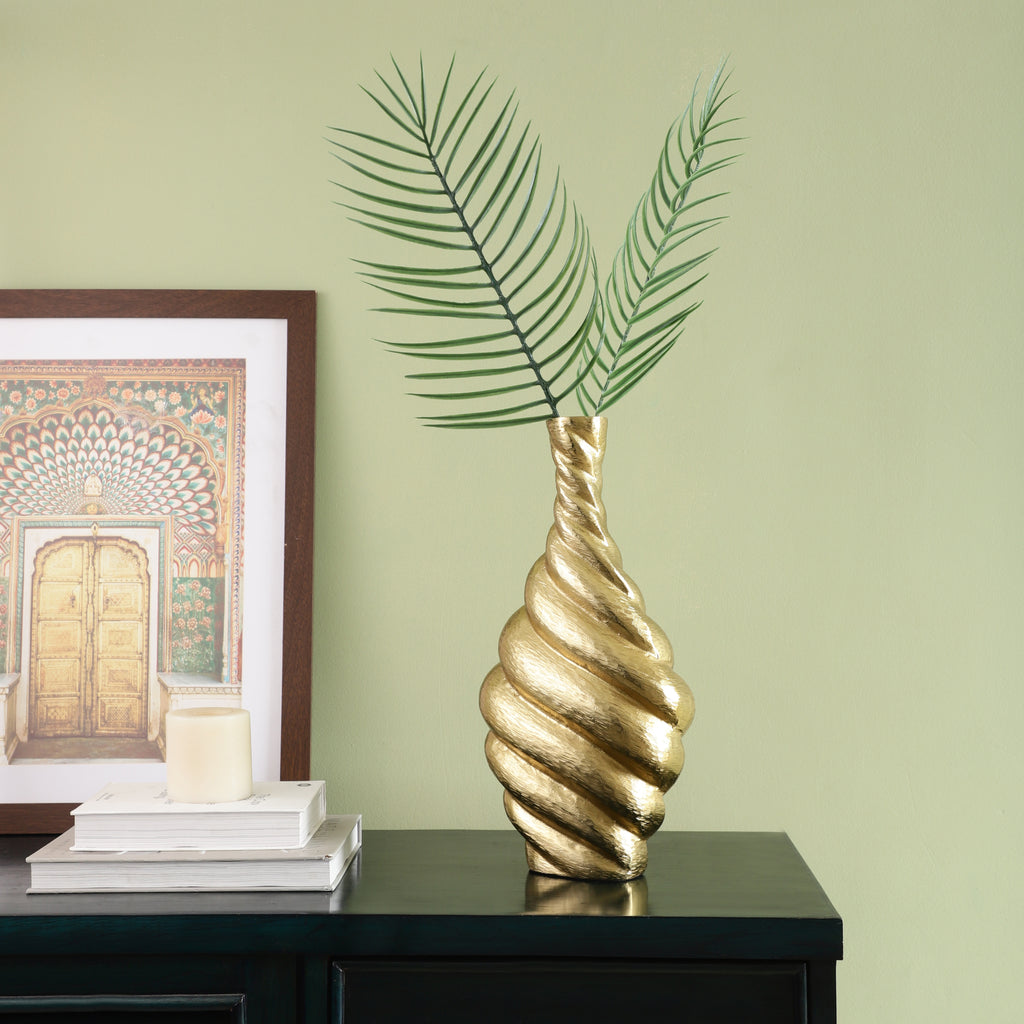 Twisted Gold Sculptural Vase