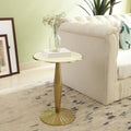 Fluted Gold Pedestal Side Table Large