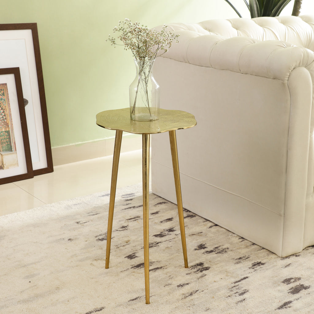 Floral Edge Gold Side Table
