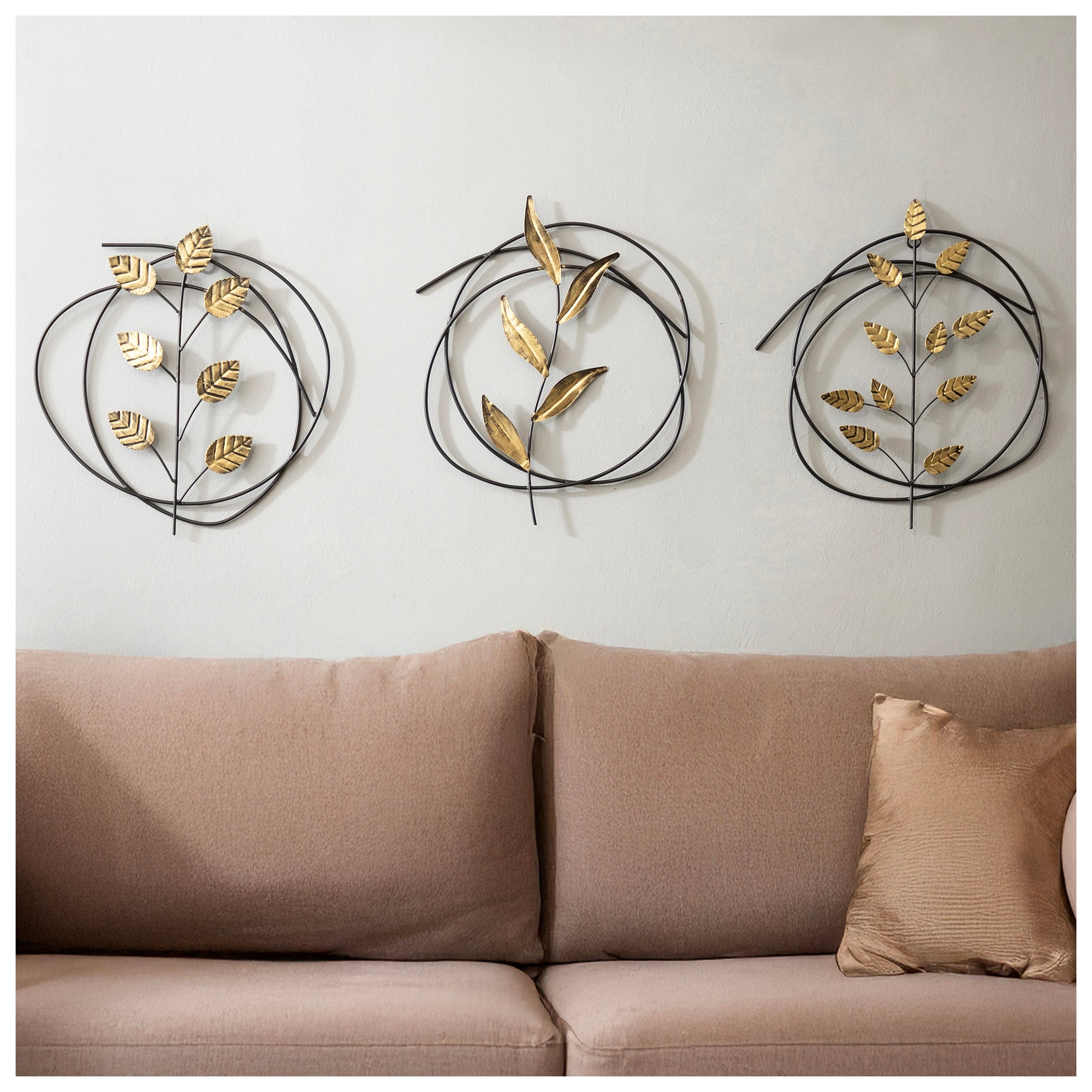 Botanical Leaf Metal Wall Art Set